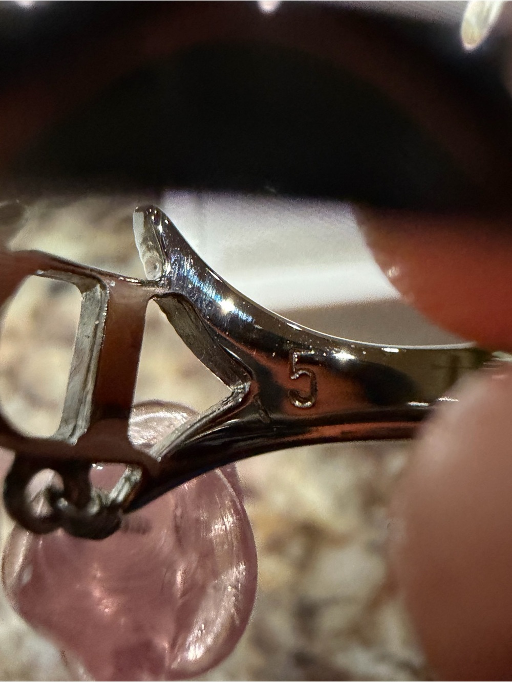 Dior Rose Quartz Vintage Costume Ring - Picture 5 of 8